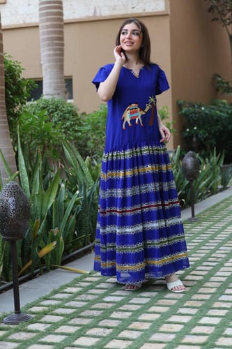 جلابيه بخام شيفون مطرزه بالجمل العربي