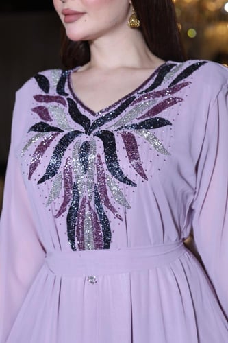 جلابيه سهره شيفون تطريز شك