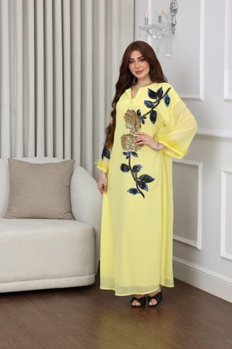 جلابيه شيفون بريش بالكم