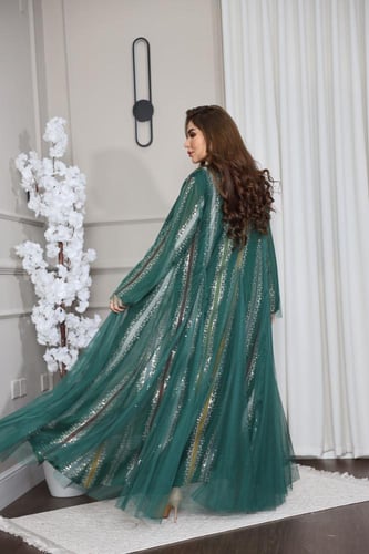 جلابيه قطعتين يخام الشيفون المقلم