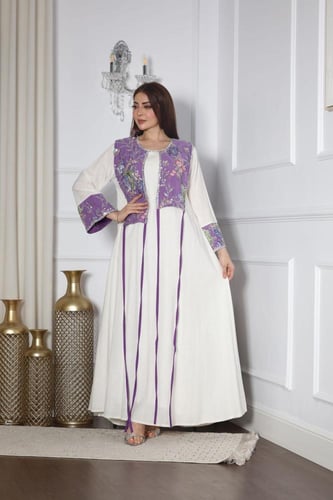 جلابيه لينن بكلفه بالصدر