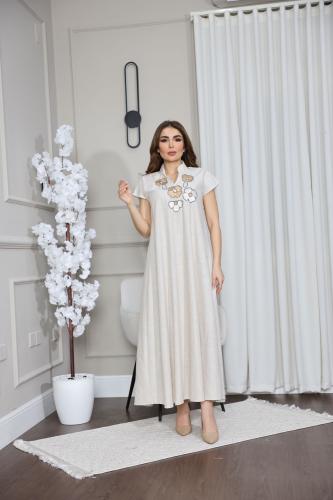 جلابيه لينن بتطريز شك