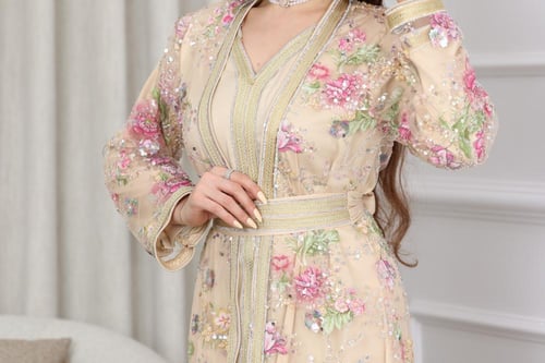 جلابية قفطان مغربي ترتر سهره