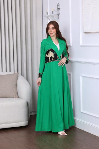 جلابية قطعتين بتطريز كمبيوتر لليوم الوطني