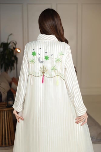 جلابيه استقبال رمضانيه بتطريز يدوي