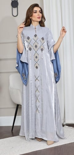 جلابيه بخام الاورجنزا بتطريز شك