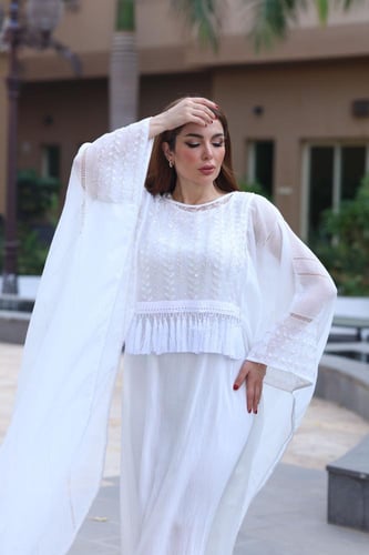 جلابيه كويتي بخام الخيش وكلفه بالصدر