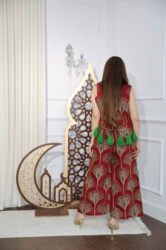 طقم شروال مع جاكت بخام اللينن