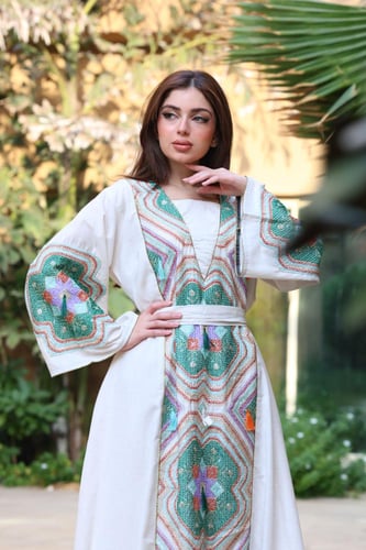 جلابيه لينن رمضانيه بنقش كمبيوتر