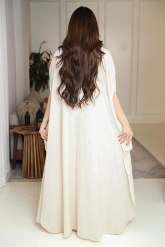 جلابيه لينن بكلفه مطرزه