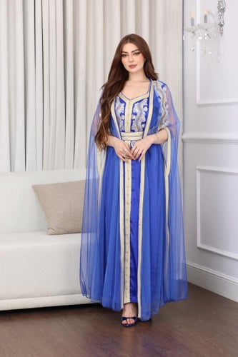 جلابيه قطعتين بتطريز شك يدوي