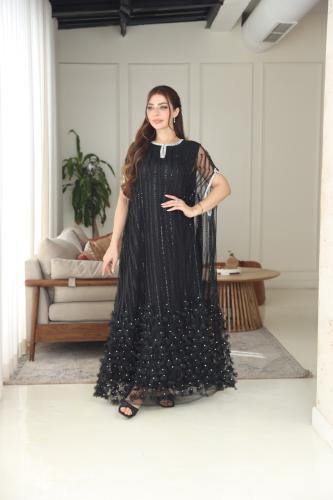 جلابيه سهره بتطريز يدوي بالكامل