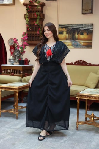 جلابيه خيش بتطريز كمبيوتر بالصدر
