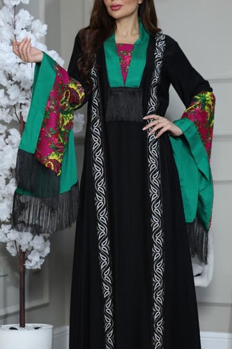 جلابيه سادة بتدخيلات الخام البدوي