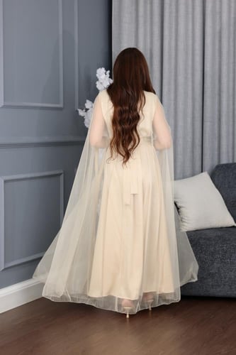 جلابيه قطعتين بتطريز شك يدوي