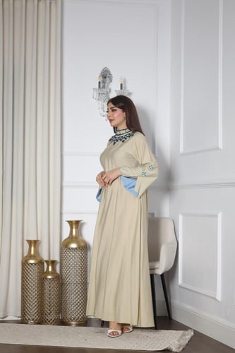 جلابيه بخام سويسري وتطريز