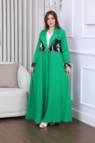 جلابية قطعتين بتطريز كمبيوتر لليوم الوطني