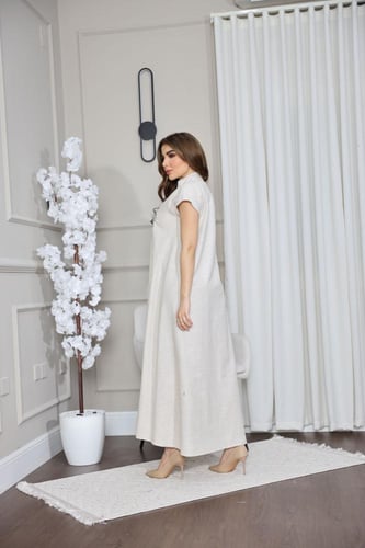 جلابيه لينن بتطريز شك