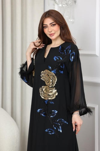 جلابيه شيفون بريش بالكم