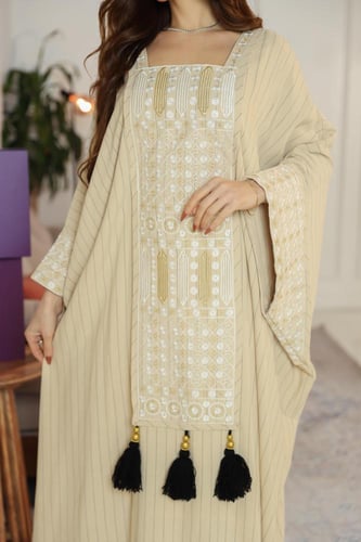 جلابيه مقلم لينن