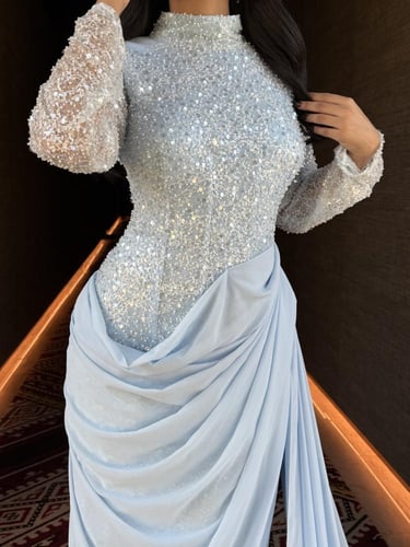 فستان سهره باكمام طويله