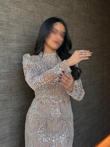 فستان سهره باكمام طويله