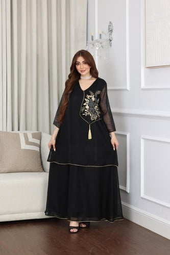 جلابية طبقات خيش بكلفه بالصدر