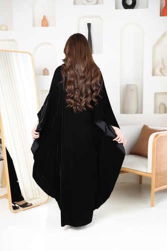 جلابيه مخمل بحزام بالخصر