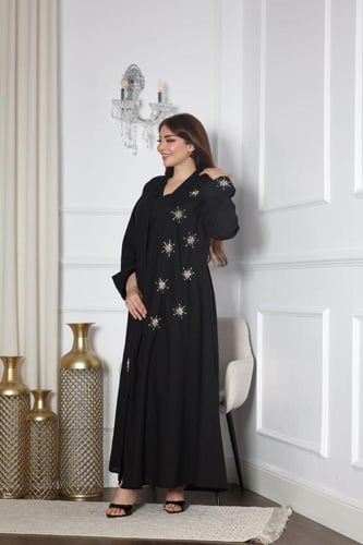 طقم لينن قطعتين بتطريز شك