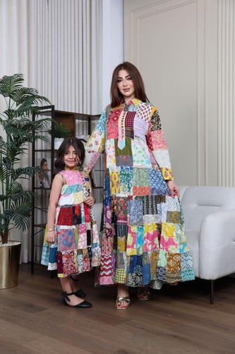 جلابيه قطن هندي بمزيج الوان بناتي