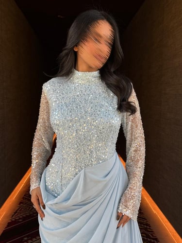 فستان سهره باكمام طويله