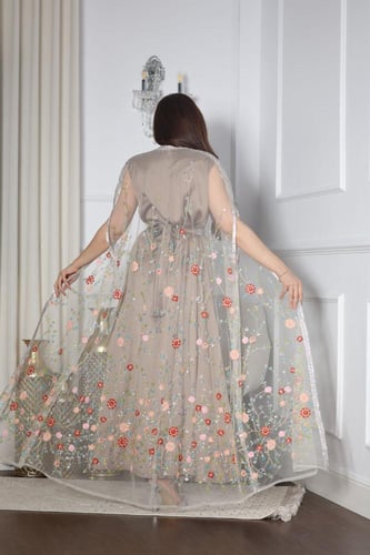 جلابيه قطعتين ترتر سهره