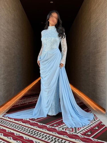 فستان سهره باكمام طويله