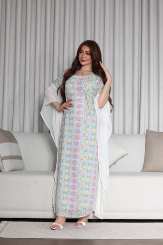 جلابيه شيفون مطرز فراشه