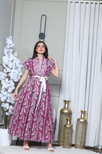 جلابيه نسائي بتطريز كمبيوتر