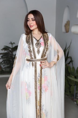 جلابيه سهره بتطريز يدوي قطعتين