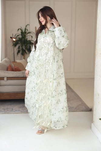 جلابيه سهره بتطريز وريش