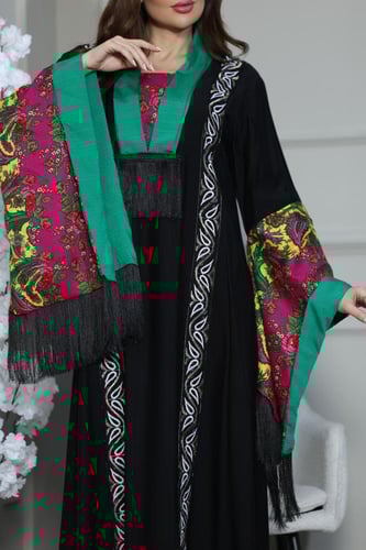 جلابيه سادة بتدخيلات الخام البدوي