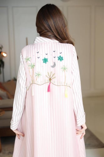 جلابيه استقبال رمضانيه بتطريز يدوي