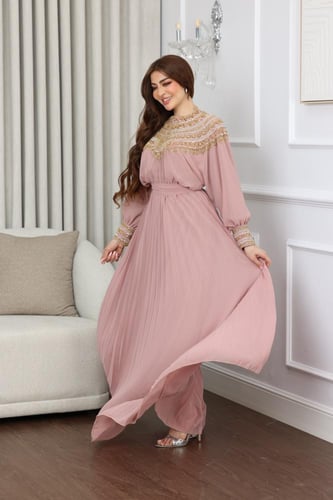 جلابية سهره بتطريز شك