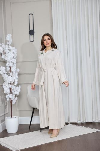 جلابيه لينن بتطريز بالهويه التراثيه