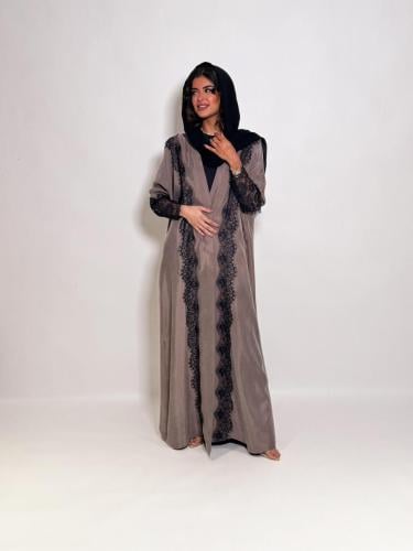 Washed silk abaya