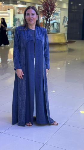 Washed silk abaya