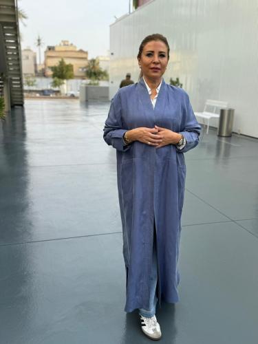 Washed silk abaya