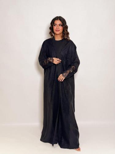 Washed silk abaya