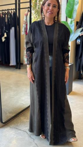 Washed silk abaya
