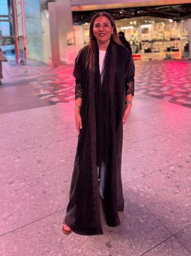 Washed silk abaya