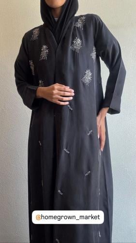 Washed silk abaya
