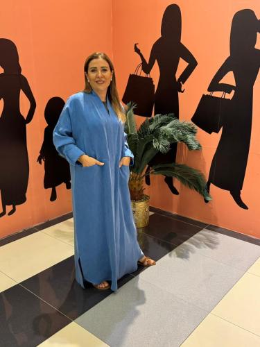 Washed silk abaya