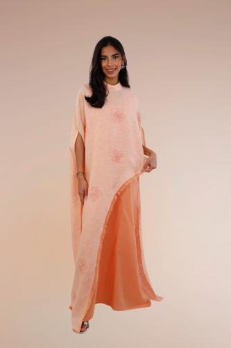 Linen abaya embroidered
